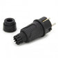 Crni gumeni utikač IP54, 250v 16a za kabel, Uni-Schuko (dvostruko uzemljenje), 2P+E, REF, Bylion