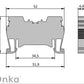 ONKA 4mm2 opružna šinska klemna spojka svorkovnica Terminal za DIN šinu 2-žilna siva, 1020024