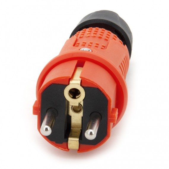 Narančasti gumeni utikač IP54, za kabel, dvostruko uzemljenje, 2P+Z, REF-O ,&nbsp;16 ampera 250 volti, proizvođač Bylion