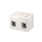 ONKA 25mm2 2-channel Steatite / Porcelain / Ceramic connector, white fixture for 2 rails