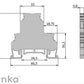 ONKA 2.5mm2, dvokatna vijčana sabirna spojka svorka terminal za DIN šinu 4-žilna siva, 1010332