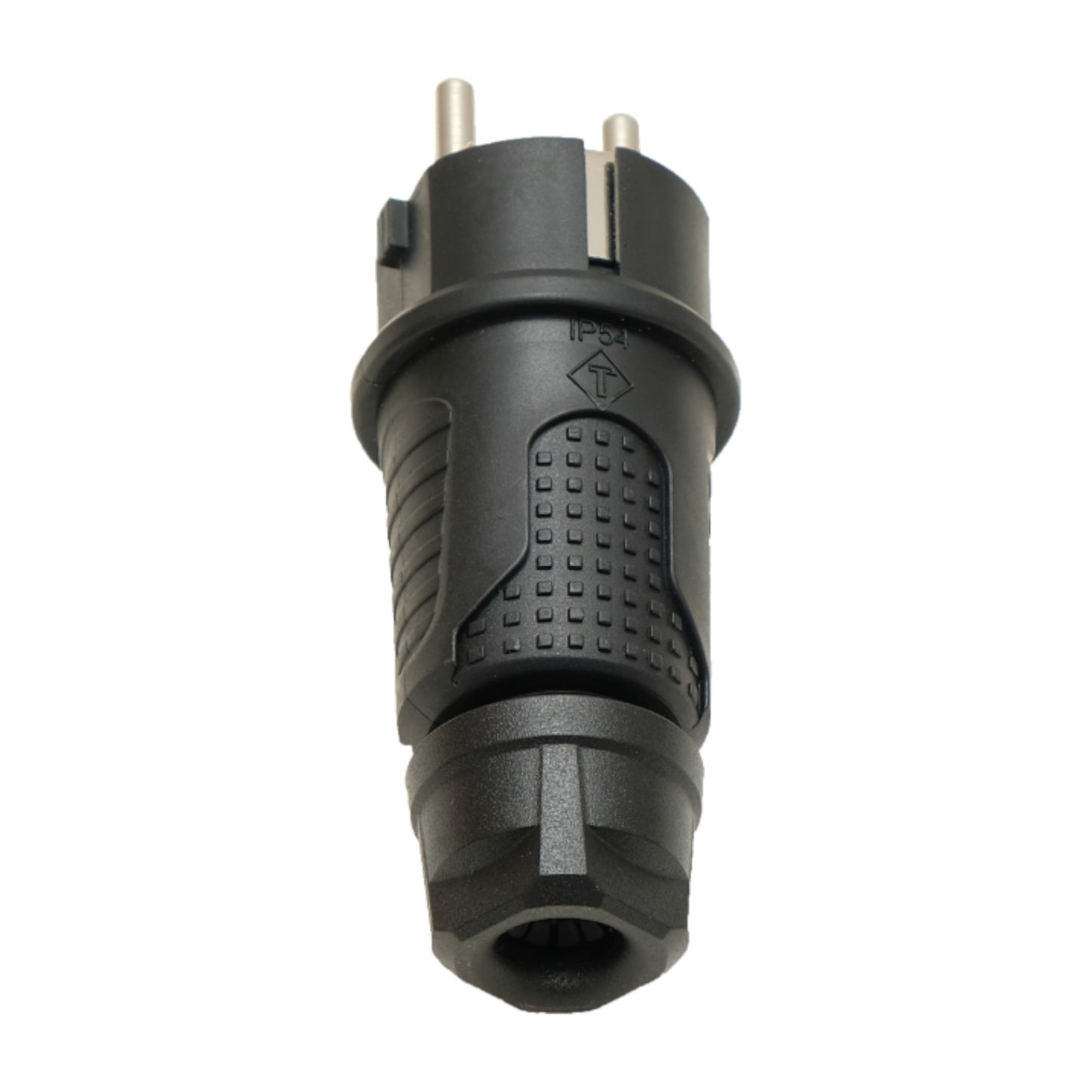 Crni gumeni utikač IP54, 250v 16a za kabel, Uni-Schuko (dvostruko uzemljenje), 2P+E, REF, Bylion