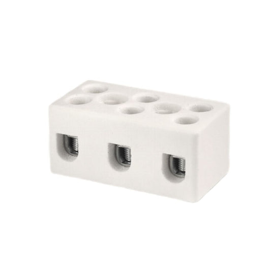 ONKA 4-6mm2 / 3-pole Steatite / Ceramic / Porcelain terminal block - PORCELAIN TERMINAL BLOCK, 1070005