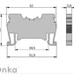 ONKA 2,5mm2 oprugna sabirnična spojka stezaljka Terminal za DIN šinu 2-žilni siva, 1020016