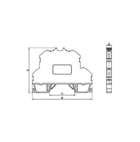 OPK-C 2.5 mm² spring double terminal block for DIN rail