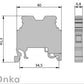 ONKA 4mm2 PE Vijčana tračna spojka priključna svorkovnica na DIN šinu 2-žilna siva, 1010220